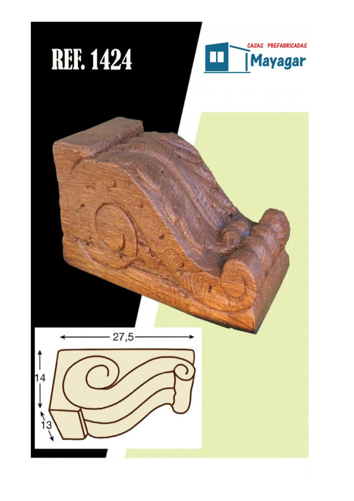 MÉNSULA DE POLIURETANO MEDIDAS 13CM DE ANCHO X 27.5CM DE LARGO X 14CM DE ALTO REF.1424 - Imagen 10