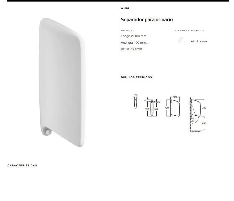 SEPARADOR PARA URINARIO WING - Imagen 3