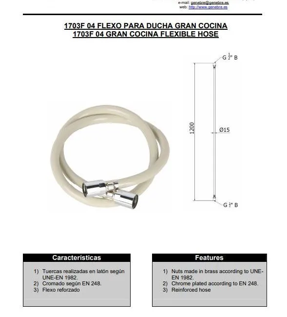 FLEXO PARA GRIFO DE COCINA INDUSTRIAL - Imagen 2