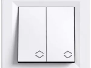 CONMUTADOR DOBLE MONOBLOCK SERIE ASFORA BLANCO