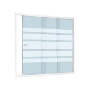 MAMPARA DE BAÑERA 3 PUERTAS FRONTAL CORREDERA DETROIT 150CM CROMO