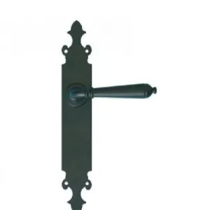 JUEGO DE MANILLAS PLACA CIEGA FORJA NEGRA R-01