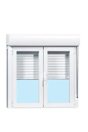 VENTANA PVC BLANCA OSCILOBATIENTE 3 CAMARAS CON PERSIANA 100 X 115 CM