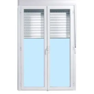 BALCONERA PVC BLANCA ABATIBLE CON PERSIANA 140 X 218 CM