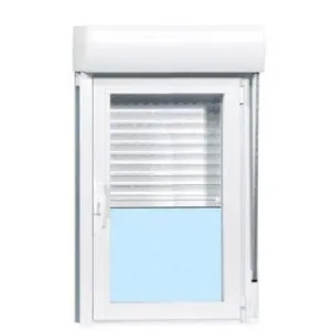 VENTANA PVC BLANCA OSCILOBATIENTE CON PERSIANA 60 X 115 CM