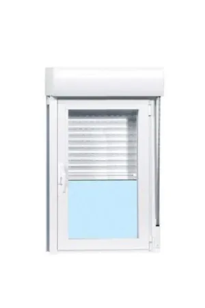 VENTANA ALUMINIO BLANCA OSCILOBATIENTE CON PERSIANA 70 X 118 CM