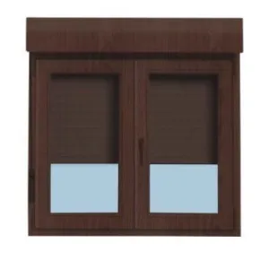 VENTANA PVC NOGAL OSCILOBATIENTE CON PERSIANA 100 X 115,5 CM