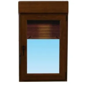 VENTANA PVC NOGAL OSCILOBATIENTE CON PERSIANA 70 X 118 CM