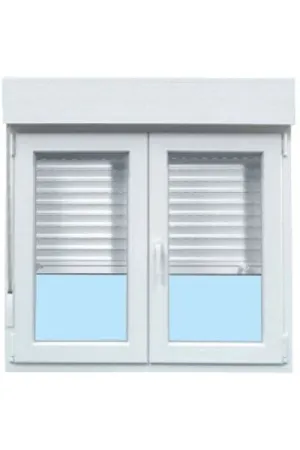 VENTANA PVC BLANCA OSCILOBATIENTE CON PERSIANA 140 X 118 CM