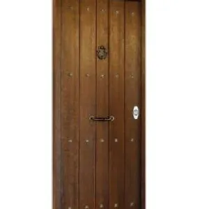 PUERTA ENTRADA ACORAZADA PVC NOGAL 80 CM IZQUIERDA