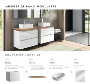 COMPOSICIÓN MODULAR MODULOS+ENCIMERA+LAVABO+ESPEJO