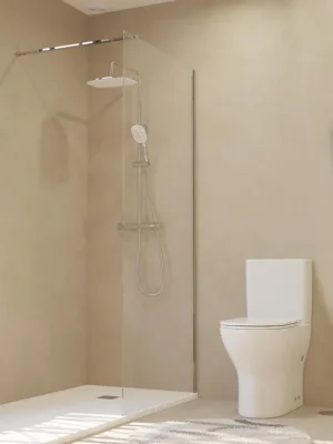 MAMPARA DE DUCHA FRONTAL FIJA INCA PRO 90CM CROMO