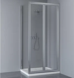 MAMPARA DE DUCHA FRONTAL PLEGABLE NAMDRIK 100CM CROMO