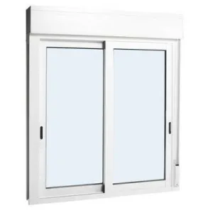 VENTANA ALUMINIO BLANCA CORREDERA CON PERSIANA 100 X 115 CM