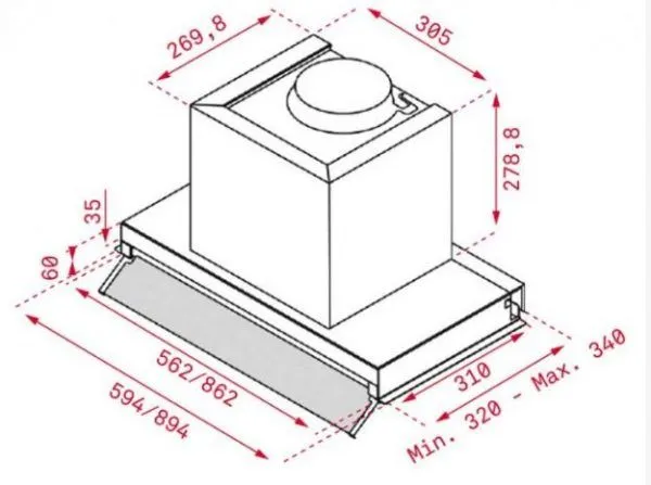 CAMPANA INTEGRABLE TEKA 96750 POS IX SS. ACERO INOXIDABLE 90cm - Imagen 3