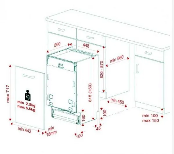 LAVAVAJILLAS INTEGRABLE TEKA. DFI 44700 WH 45cm - Imagen 3