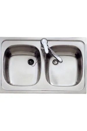 FREGADERO ENCASTRADO E-50 2C. ACERO INOXIDABLE 44x80cm