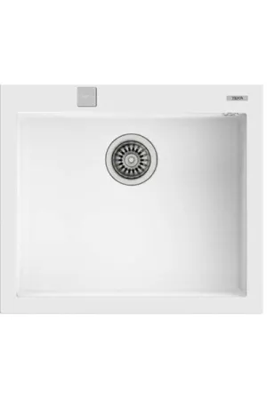 FREGADERO ENCASTRADO FORSQUARE 50.40 TEGRANITE+ DESAGÜE AUTOMÁTICO BLANCO ÁRTICO 50x57cm