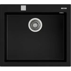 FREGADERO ENCASTRADO FORSQUARE 50.40 TEGRANITE+ DESAGÜE AUTOMÁTICO. NEGRO 50x57cm