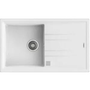 FREGADERO ENCASTRADO STONE 50 B-TG 1C 1E V.AUTO BLANCO 51x86cm