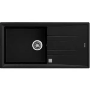 FREGADERO ENCASTRADO STONE 60 L-TG 1C 1E V.AUTO NEGRO 51x100cm