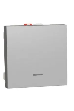 PULSADOR LUMINOSO ANCHO SERIE NEW UNICA ALUMINIO