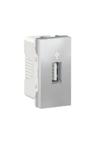TOMA CARGADOR USB SERIE NEW UNICA ALUMINIO