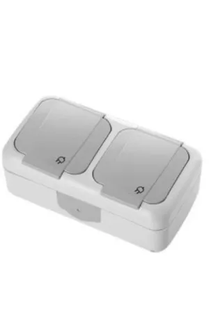 SCHUKO DOBLE SERIE BJC AQ54 COLOR GRIS IP54
