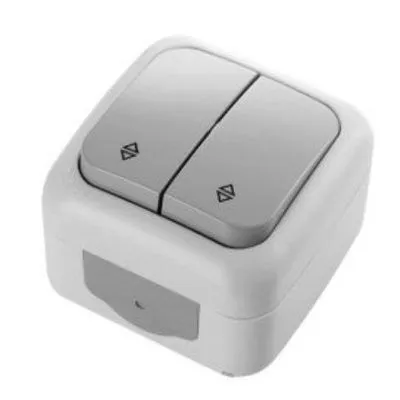 CONMUTADOR DOBLE SERIE BJC AQ54 COLOR GRIS IP54