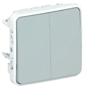 CONMUTADOR DOBLE SERIE PLEXO COMPONIBLE GRIS IP55