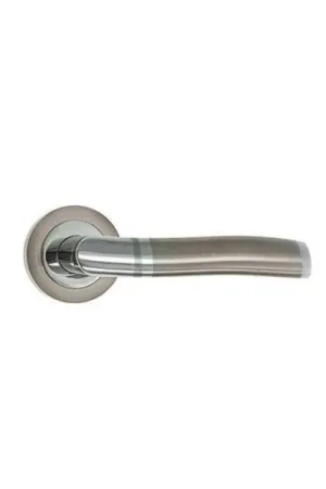 JUEGO MANIVELA ONDA CON ROSETA ALUMINIO. NIQUELADO SATINADO Y CROMADO