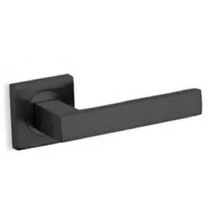 JUEGO MANIVELA CÚBICA CON ROSETA DE ALUMINIO. NEGRO MATE