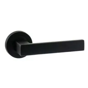 JUEGO MANIVELA CON ROSETA DE ALUMINIO. NEGRO MATE