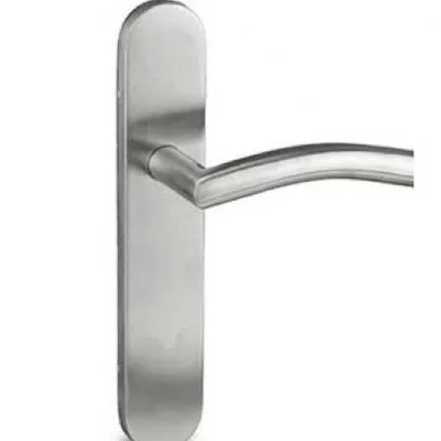 JUEGO MANIVELA CON PLACA INOXIDABLE AISI-304. TIRADOR RECTO L CURVA