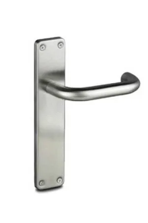 JUEGO MANIVELA CON PLACA INOX AISI-304 TIRADOR LÍNEA CURVA EN U