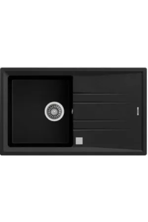 FREGADERO ENCASTRADO STONE 50 B-TG 1C 1E V.AUTO NEGRO 51x86cm