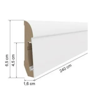 ZOCALO MDF ESTILO COLOR 101 BLANCO 2400X65 MM