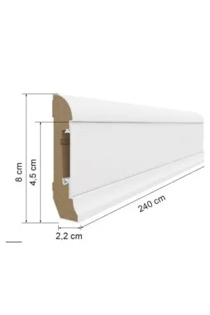 ZOCALO MDF ESTILO COLOR 601 BLANCO 2400X80 MM