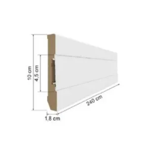 ZOCALO MDF ESTILO COLOR 401 BLANCO 2400X100 MM