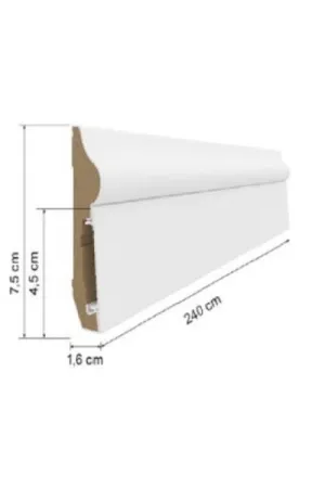 ZOCALO PVC ESTILO COLOR 501 BLANCO 2400X75 MM