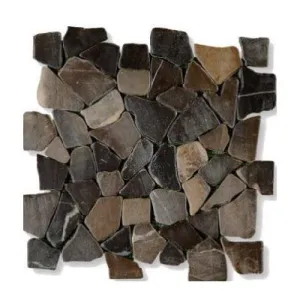 MOSAICO PIEDRA NATURAL 30X30 CM. GALET LISA NEGRO