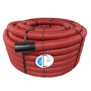 TUBO CORRUGADO DOBLE CAPA ROJO Ø40MM 50M LIGERO