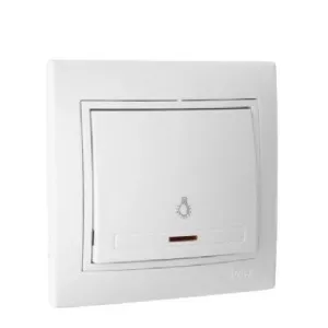 PULSADOR CON LUZ SERIE EUROPA BLANCO