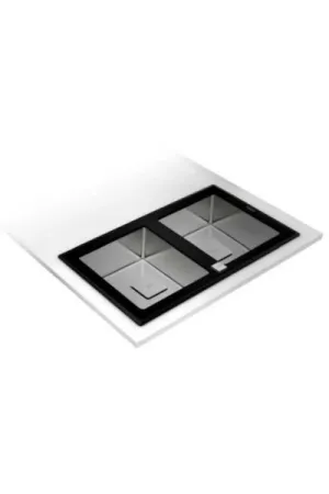 FREGADERO ENCASTRADO DIAMOND RS15 2C 86 2Ø V.AUTO NEGRO 51x86cm