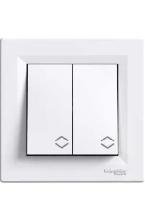 CONMUTADOR DOBLE MONOBLOCK SERIE ASFORA BLANCO