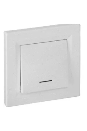 PULSADOR LUMINOSO MONOBLOCK SERIE ASFORA BLANCO