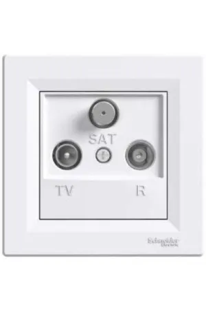 TOMA TV-SAT MEDIA MONOBLOCK SERIE ASFORA BLANCO
