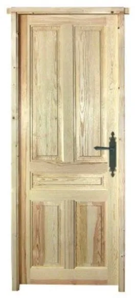 PUERTA INTERIOR EN BLOCK MACIZA PINO5 PAÑOS VIDRIADA (82,5 CM)