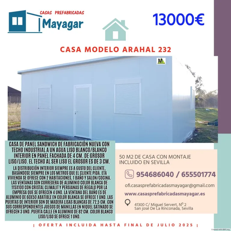 ¡OFERTA MODELO ARAHAL 232 EN 50 M2 CON MONTAJE EN SEVILLA!