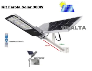 FAROLA SOLAR 300W IP65 30.000 lm CON ACCESORIOS